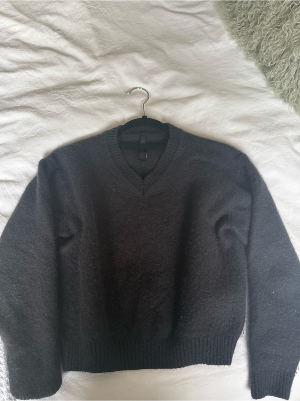 SKIMS Black V-Neck Sweater